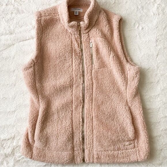 Calvin Klein Pink Sherpa Fleece Vest! - Picture 1 of 5